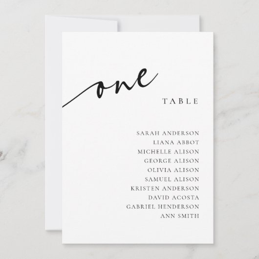 Tischnummer 1 Einsitzkarte (Vorderseite)