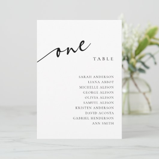 Tischnummer 1 Einsitzkarte (Stehend Vorderseite)