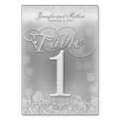 Tischnummer 1 Eleganter Silver Imitats Glitzer (Rückseite)