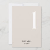 Tischnummer 1 Fett Beige Hochzeit Tischnummer (Vorderseite)