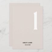 Tischnummer 1 Fett Beige Hochzeit Tischnummer (Vorne/Hinten)
