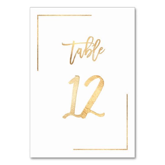 Tischnummer 1+ Imitats Gold Foil DIY (Vorderseite)