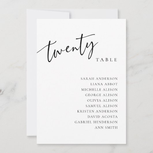 Tischnummer 20 Seekartenkarte für 20 Hochzeiten (Vorderseite)