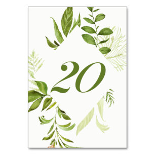 Tischnummer 20: Watercolor Wild Green Foliage