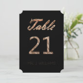 Tischnummer 21 Black Gold Elegant Escort Card (Stehend Vorderseite)