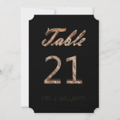 Tischnummer 21 Black Gold Elegant Escort Card (Vorderseite)