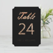 Tischnummer 24 Black Gold Elegante Escort Card (Stehend Vorderseite)