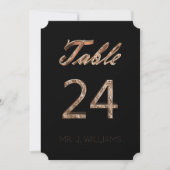 Tischnummer 24 Black Gold Elegante Escort Card (Vorderseite)