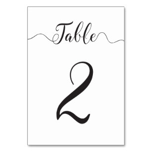 Tischnummer 2 der Hochzeitskarte