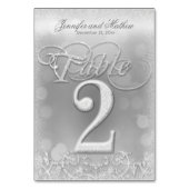 Tischnummer 2 Eleganter Silver Imitats Glitzer (Rückseite)