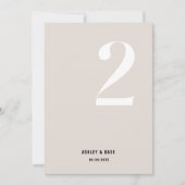 Tischnummer 2 Fett Beige Hochzeit Tischnummer (Vorderseite)