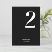 Tischnummer 2 Fett Black Wedding Tischnummer (Stehend Vorderseite)