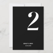 Tischnummer 2 Fett Black Wedding Tischnummer (Rückseite)