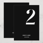 Tischnummer 2 Fett Black Wedding Tischnummer (Vorne/Hinten)