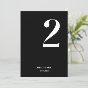 Tischnummer 2 Fett Black Wedding Tischnummer