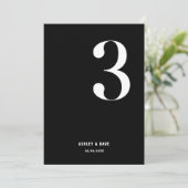 Tischnummer 3 Fett Black Wedding Tischnummer (Stehend Vorderseite)