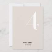 Tischnummer 4 Fett Beige Hochzeit Tischnummer (Vorderseite)