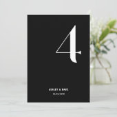 Tischnummer 4 Fett Black Wedding Tischnummer (Stehend Vorderseite)