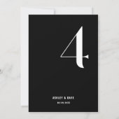 Tischnummer 4 Fett Black Wedding Tischnummer (Rückseite)