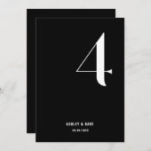 Tischnummer 4 Fett Black Wedding Tischnummer (Vorne/Hinten)