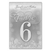Tischnummer 6 Elegante Silver Imitate Glitzer (Rückseite)