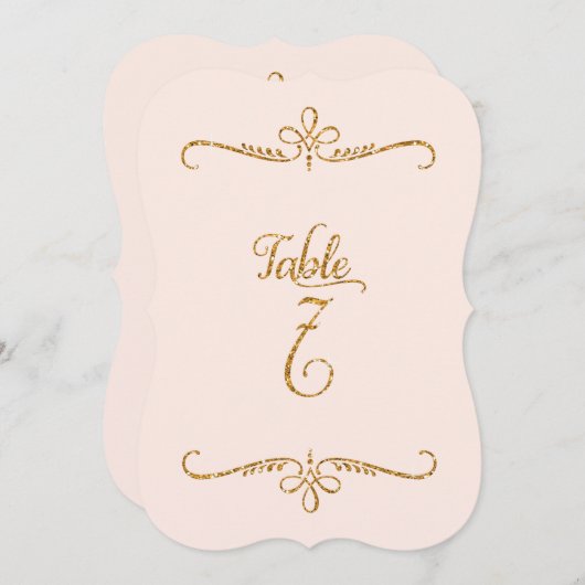 Tischnummer 7, Extravagante Script Letters Empfang (Vorne/Hinten)