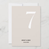 Tischnummer 7 Fett Beige Hochzeitsstimmung Tischnu (Vorderseite)