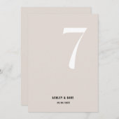 Tischnummer 7 Fett Beige Hochzeitsstimmung Tischnu (Vorne/Hinten)