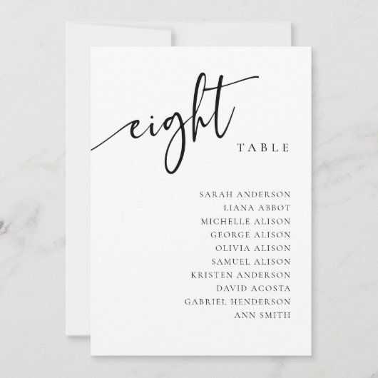 Tischnummer 8 Acht Seekartenkarten (Vorderseite)