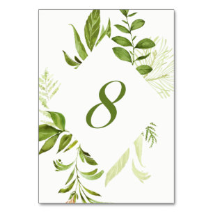 Tischnummer 8: Aquarell Wild grün Foliage