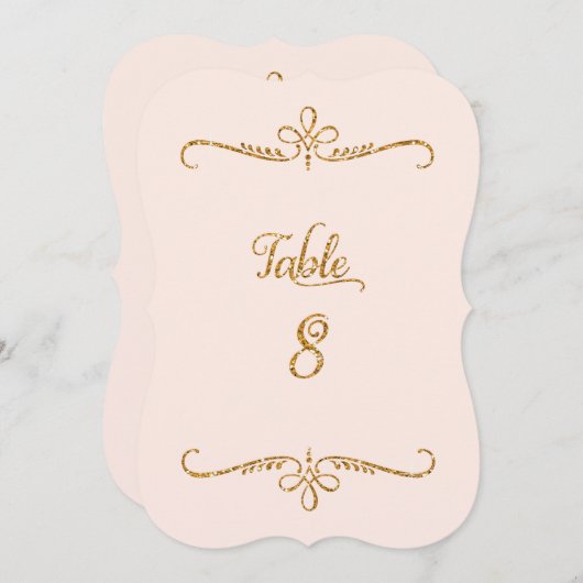 Tischnummer 8, Extravagante Script Letters Empfang (Vorne/Hinten)