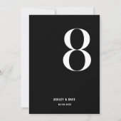 Tischnummer 8 Fett Schwarze Hochzeit Tischnummer (Vorderseite)