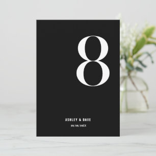 Tischnummer 8 Fett Schwarze Hochzeit Tischnummer