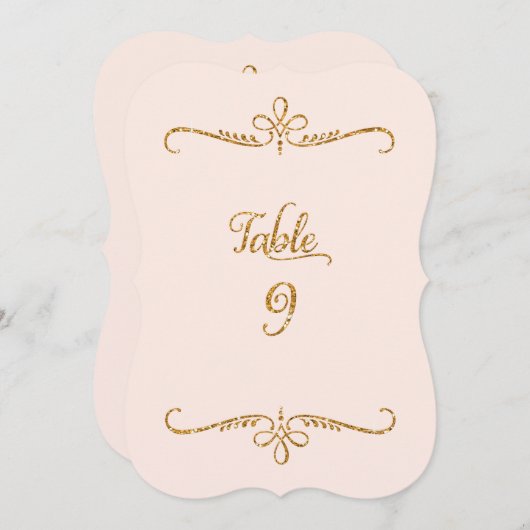 Tischnummer 9, Extravagante Script Letters Empfang (Vorne/Hinten)