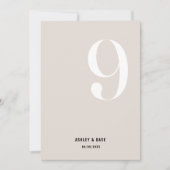 Tischnummer 9 Fett Beige Wedding Tischnummer (Vorderseite)