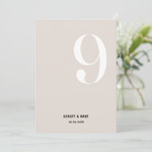 Tischnummer 9 Fett Beige Wedding Tischnummer (Stehend Vorderseite)