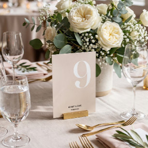 Tischnummer 9 Fett Beige Wedding Tischnummer