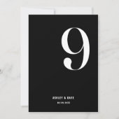 Tischnummer 9 Fett Black Wedding Tischnummer (Vorderseite)