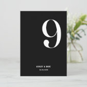 Tischnummer 9 Fett Black Wedding Tischnummer (Stehend Vorderseite)