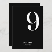 Tischnummer 9 Fett Black Wedding Tischnummer (Vorne/Hinten)