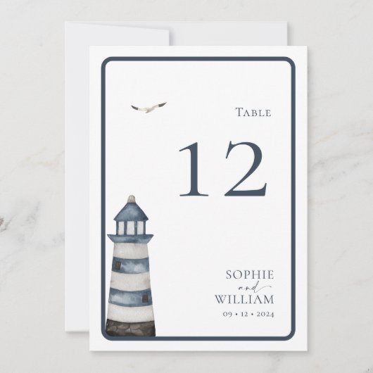 Tischnummer am Meer (Vorderseite)