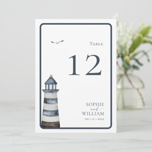 Tischnummer am Meer (Stehend Vorderseite)