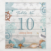 Tischnummer am Strand | Eigenes Weinetikett (Einzelnes Label)