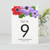 Tischnummer Anemone (Stehend Vorderseite)