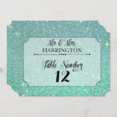 Tischnummer Aqua Glitzer & Mrs. Modern Fab (Vorne/Hinten)