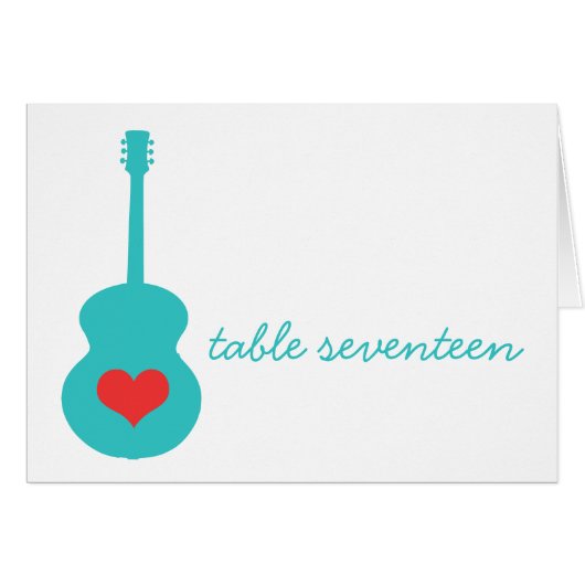 Tischnummer Aqua/Red Guitar (Vorderseite (Horizontal))