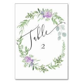 Tischnummer Aquarell und Lavendel