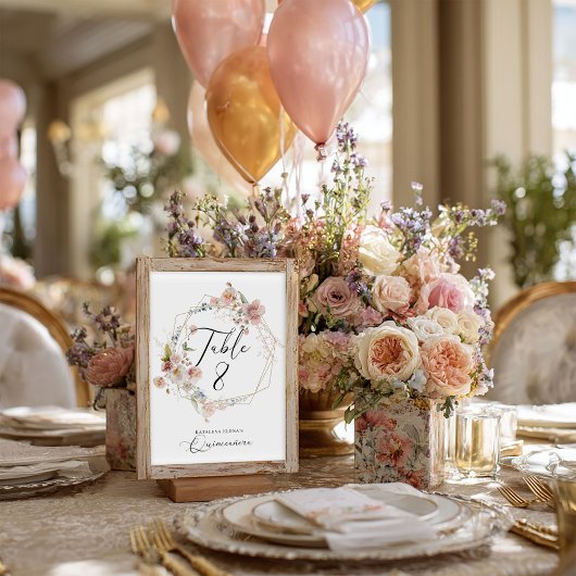 Tischnummer Aquarellblume