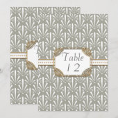 Tischnummer Art Deco Nouveau Modern Muschel Muster (Vorne/Hinten)