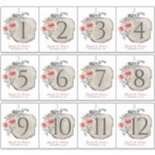 Tischnummer-Aufkleber für Rose aus Holz Aufkleber (Vorderseite)